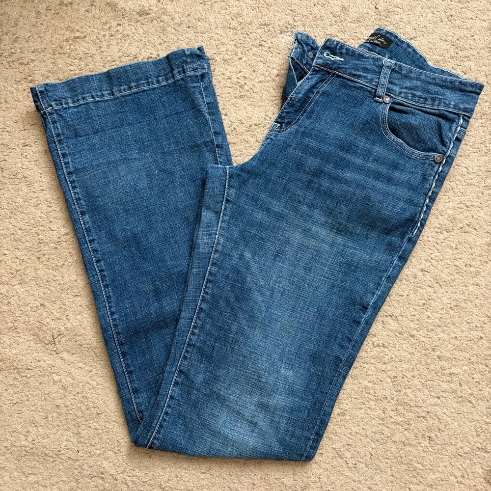 Cowgirl Conture
Blue Flare Wide Leg Jeans with Vintage Fading Size 30